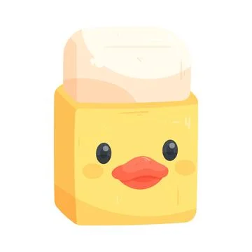 Cute duck themed eraser Stock Illustration