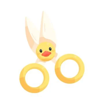 Cute duck themed scissors Stock Illustration
