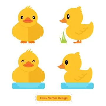 Cute Duck Vector for icon templates or presentation background Illustrazione stock