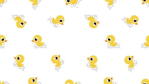 Cute ducks swimming seamless pattern Stock Illustration