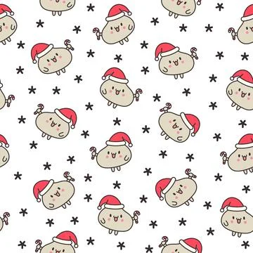 Cute dumplings characters. Seamless pattern. Illustrazione stock