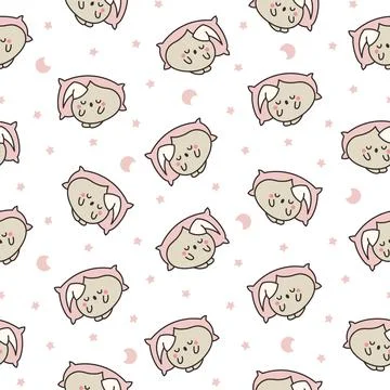 Cute dumplings characters. Seamless pattern. Illustrazione stock