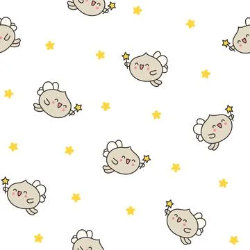 Cute dumplings characters. Seamless pattern. Illustrazione stock
