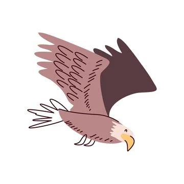 Cute eagle animal Stock Illustration