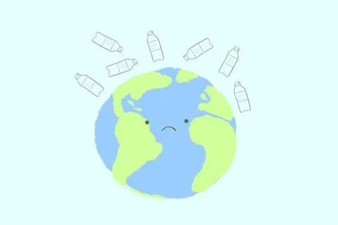 Cute Earth planet character Stock Illustration