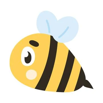 Cute Easter bee character for kids illustration, design element for spring Stock Illustration