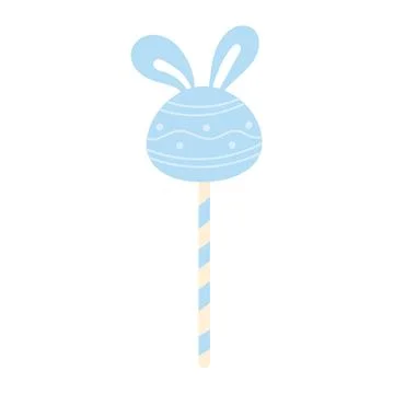 Cute easter blue candy with bunny ears in scandinavian style for decoration イラスト素材