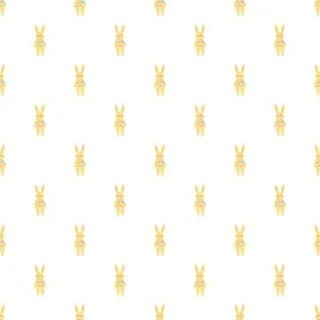 Cute easter bunnies holding eggs seamless pattern Stock Illustration