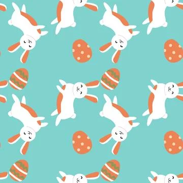 Cute easter bunny and egg pattern design for festive decoration projects イラスト素材