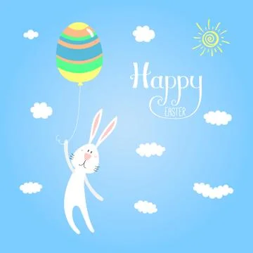 Cute Easter bunny card イラスト素材