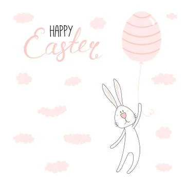 Cute Easter bunny card Illustrazione stock