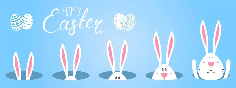 Cute Easter bunny card イラスト素材