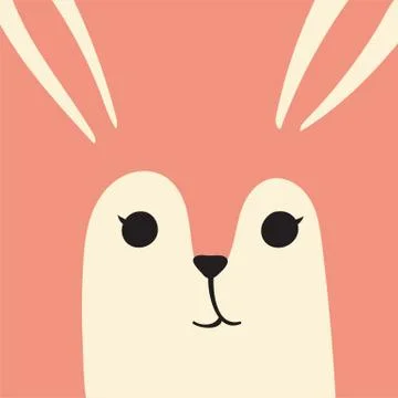 Cute Easter bunny cartoon rabbit portrait Stock Illustration
