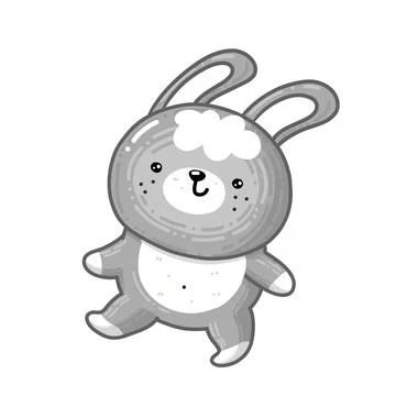 Cute Easter bunny in cartoon style Stock Illustration