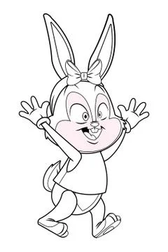 Cute easter bunny celebration isolated black and white イラスト素材