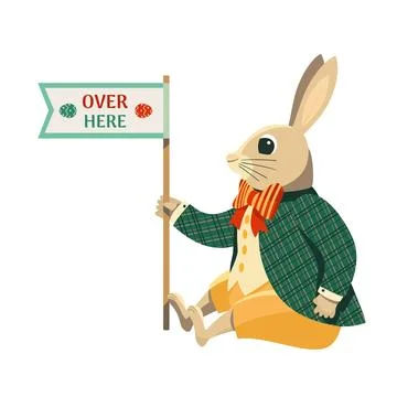 Cute Easter bunny design for Egg hunt decoration Stock Illustration