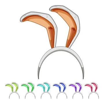 Cute easter bunny ear cartoon vector graphic Illustrazione stock
