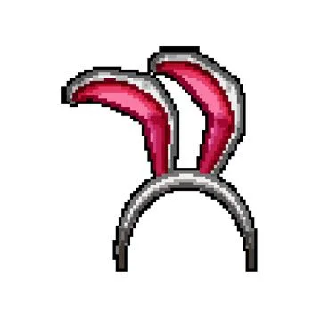 Cute easter bunny ear pixel art vector illustration Stock Illustration