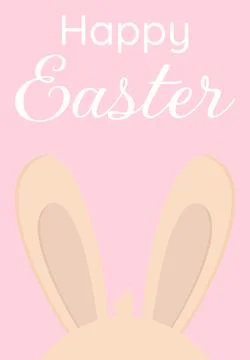 Cute Easter bunny ears. Holiday banner, flyer or greeting card. Illustrazione stock