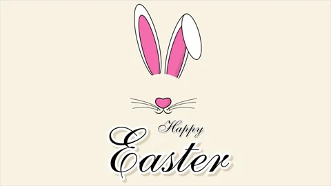 Cute easter bunny with easter typography Stock Footage 148234850
