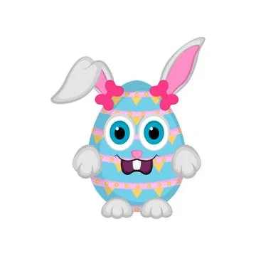 Cute easter bunny egg Stock Illustration