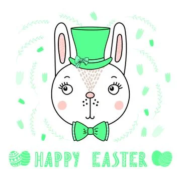 Cute Easter bunny Stock Illustration