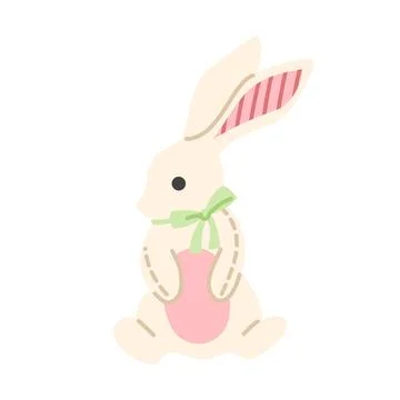 Cute Easter Bunny Illustration in Pastel Colors Ilustración de archivo