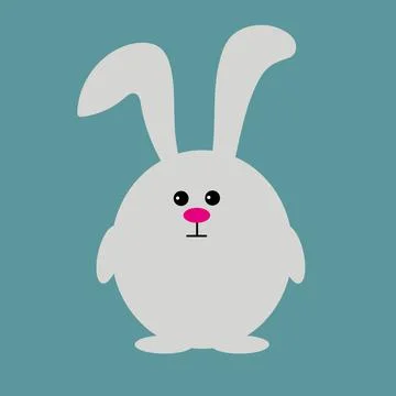 Cute Easter bunny on an isolated background. Stock Illustration
