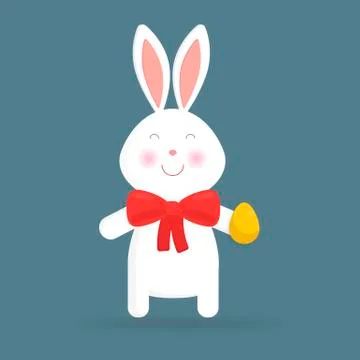 Cute Easter bunny isolated vector illustration. Stockillustratie