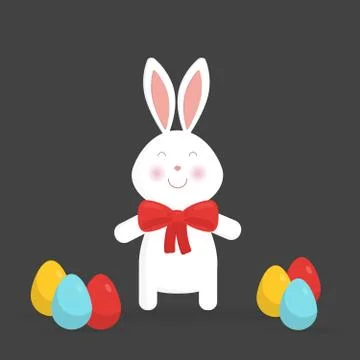 Cute Easter bunny isolated vector illustration 库存插图