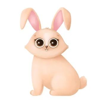 Cute Easter bunny isolated on a white background. Stock Illustration