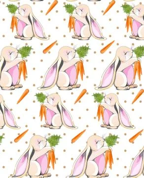 Cute easter bunny pattern Vector background 스톡 일러스트