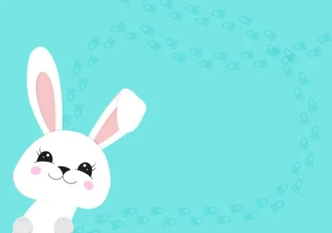 Cute easter bunny peeps out. Easter bunny. Happy bunny. Happy Easter - Vector Stock Illustration