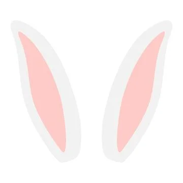 Cute Easter bunny, rabbit, hare cartoon ears illustration. Stock Illustration