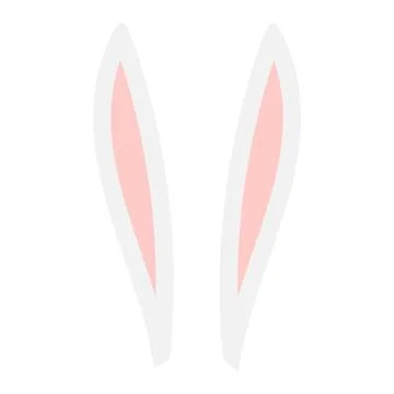 Cute Easter bunny, rabbit, hare cartoon ears illustration. Stock Illustration