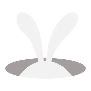 Cute Easter bunny, rabbit, hare ears sticking from the hole illustration Stock Illustration