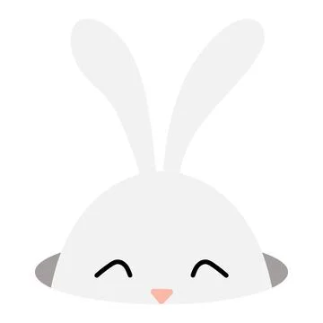 Cute Easter bunny, rabbit, hare looking out of the hole illustration Stock Illustration