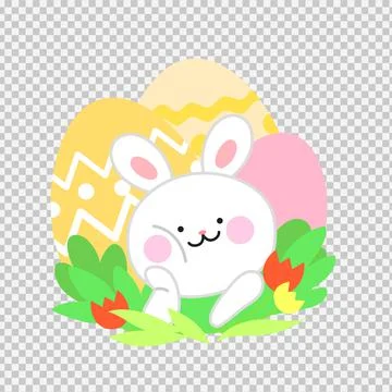 Cute easter bunny vector icon 库存插图