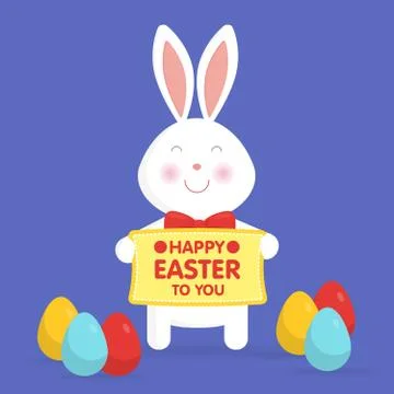 Cute Easter bunny vector illustration. Illustrazione stock