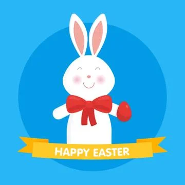 Cute Easter bunny vector illustration. Stock Illustration
