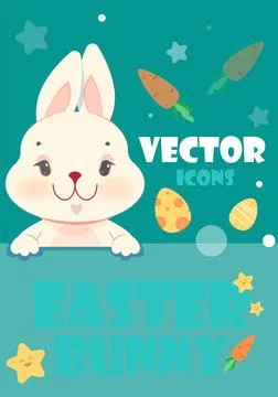 Cute Easter bunny vector illustration. Vector illustration Stock-Illustration