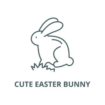 Cute easter bunny vector line icon, linear concept, outline sign, symbol Stockillustratie
