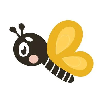 Cute Easter butterfly character for kids illustration, design element for spring Stock Illustration