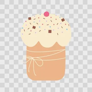 Cute Easter cake Adorned Sprinkles, chocolate piece and Candied fruit Easter Stock Illustration