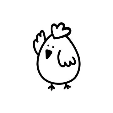Cute Easter chick. Chicken doodle style Stock Illustration