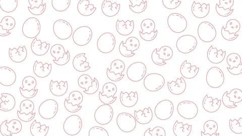 Cute Easter Chick Pattern - A Delightful Animated Background. Stock Footage 320152023