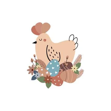 Cute Easter chicken. Design for Easter. vector illustration Stock Illustration