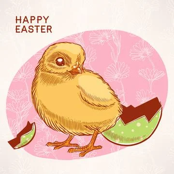 Cute easter chicken Illustrazione stock