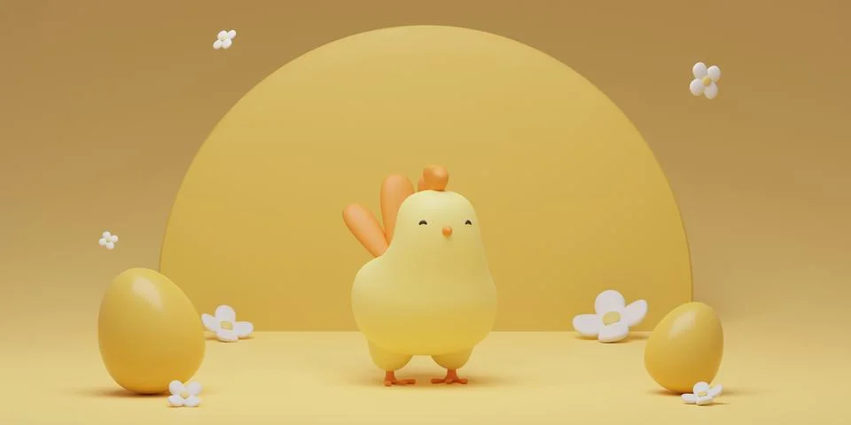 Cute Easter chicken Illustrazione stock