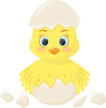 Cute Easter Chicken on a White Background Stock Illustration